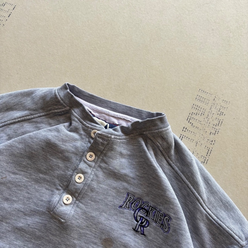 Vintage‎ 90s Starter Colorado Rockies Henley Sweatshirt